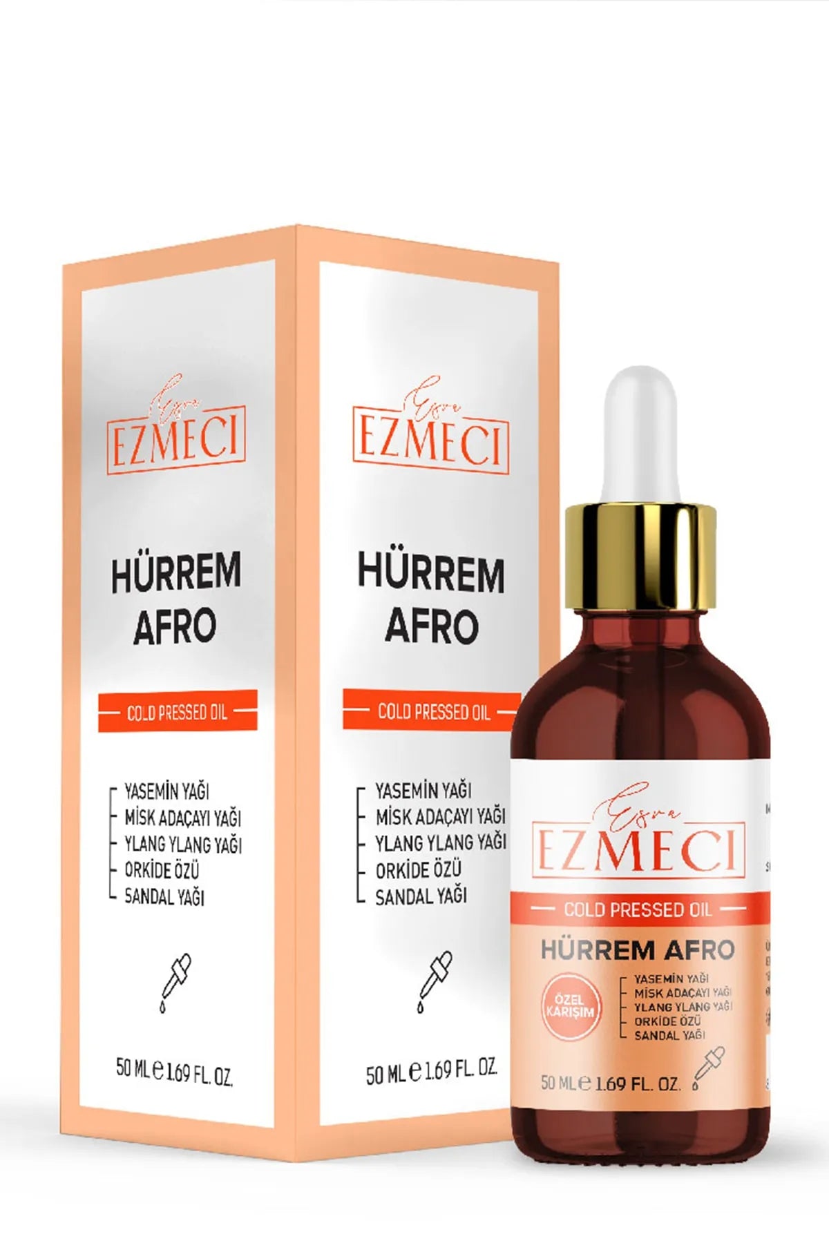 Esra Ezmeci - Hurrem Afro - Unieke Mix van 5 Essentiële Oliën, Jasmijn-, Scharlei-, Orchideeën-, Sandelhout- en Ylang YlangOlie , Veelzijdigheid van Wonderolie, Van Stressverlichting tot Huidverzorging, Lichaam en Geest, Etherische olie - 50 ml